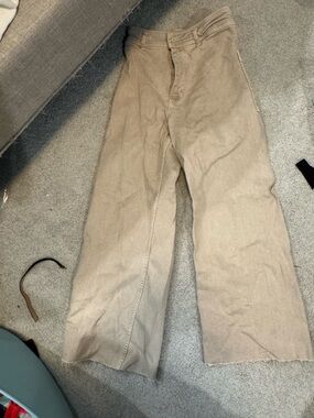 Zara Light Beige Marine Straight Pants
